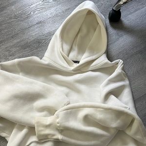 vitality white cropped hoodie